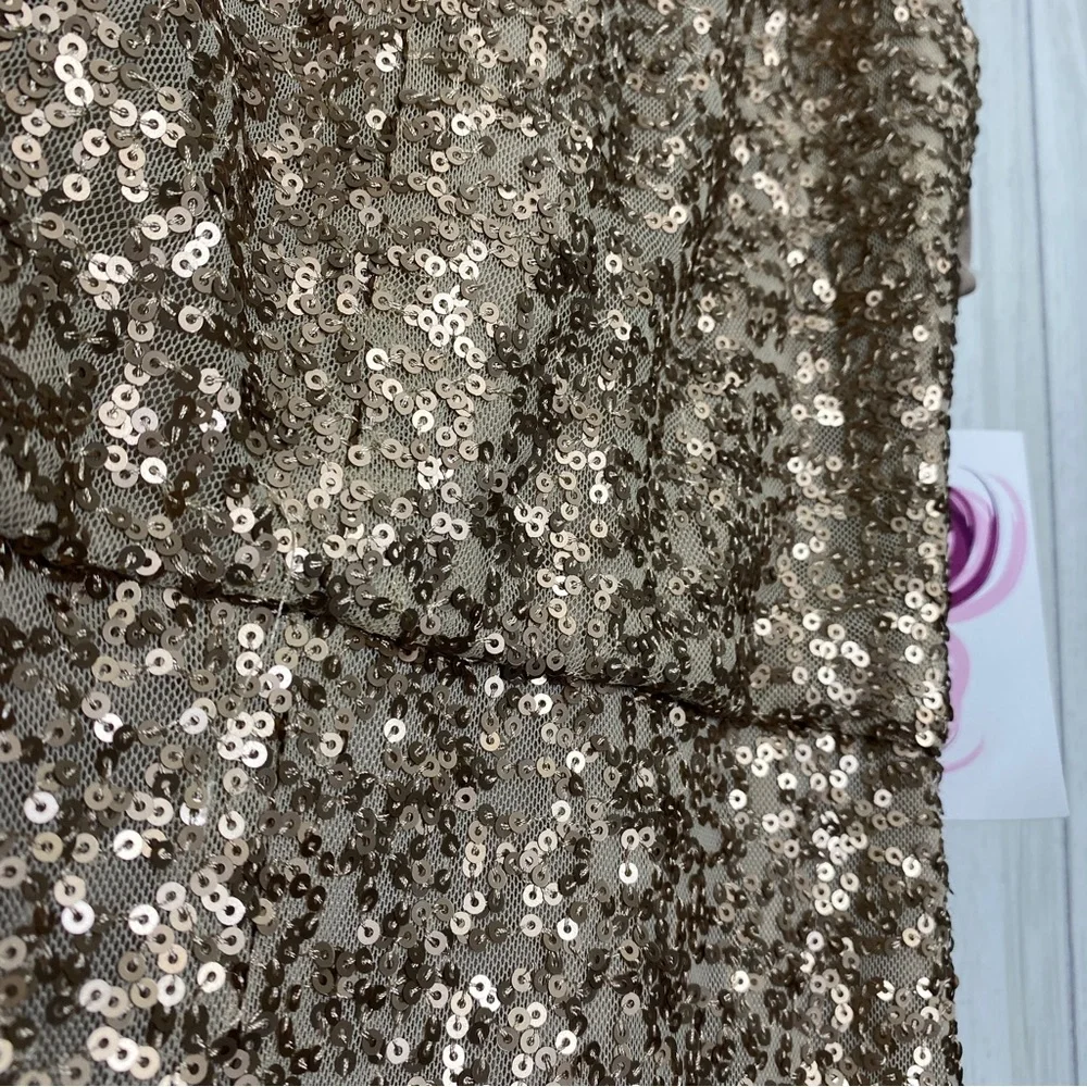 NEW Amsale Samantha Spaghetti Strap V Neck Sequin Gown BHLDN size 6 NWT - Picture 11 of 13